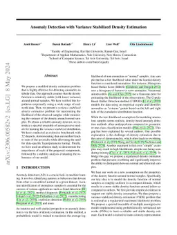 Anomaly Detection with Variance Stabilized Density Estimation