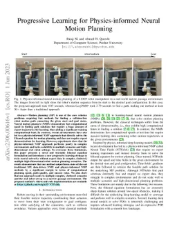 Progressive Learning for Physics-informed Neural Motion Planning