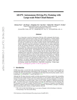 AD-PT: Autonomous Driving Pre-Training with Large-scale Point Cloud
  Dataset