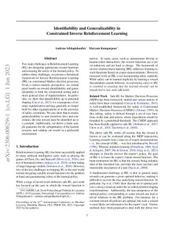 Identifiability and Generalizability in Constrained Inverse
  Reinforcement Learning