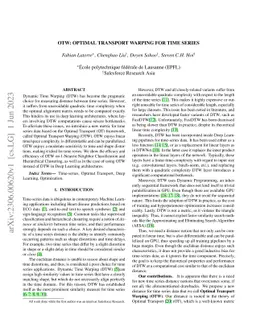 OTW: Optimal Transport Warping for Time Series