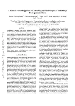 A Teacher-Student approach for extracting informative speaker embeddings
  from speech mixtures