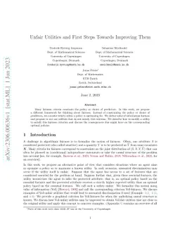 Unfair Utilities and First Steps Towards Improving Them