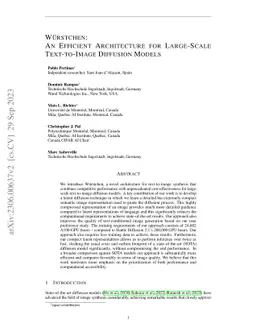 Wuerstchen: An Efficient Architecture for Large-Scale Text-to-Image
  Diffusion Models