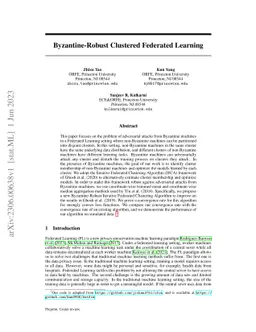 Byzantine-Robust Clustered Federated Learning