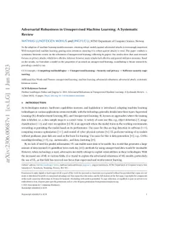 Adversarial Robustness in Unsupervised Machine Learning: A Systematic
  Review