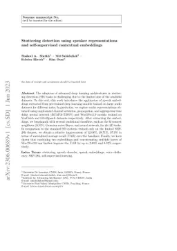 Stuttering Detection Using Speaker Representations and Self-supervised
  Contextual Embeddings