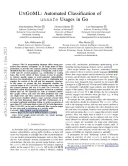 UNGOML: Automated Classification of unsafe Usages in Go