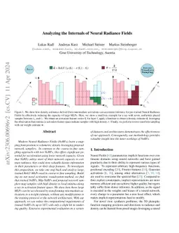 Analyzing the Internals of Neural Radiance Fields
