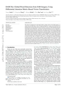 DAM-Net: Global Flood Detection from SAR Imagery Using Differential
  Attention Metric-Based Vision Transformers