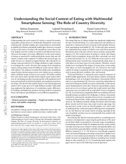 Understanding the Social Context of Eating with Multimodal Smartphone
  Sensing: The Role of Country Diversity
