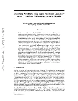 Dissecting Arbitrary-scale Super-resolution Capability from Pre-trained
  Diffusion Generative Models