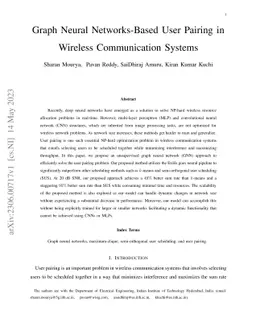 Graph Neural Networks-Based User Pairing in Wireless Communication
  Systems