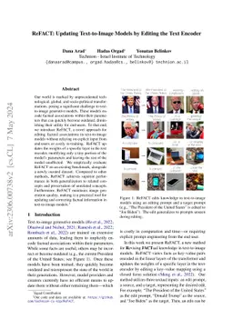 ReFACT: Updating Text-to-Image Models by Editing the Text Encoder