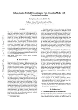 Enhancing the Unified Streaming and Non-streaming Model with Contrastive
  Learning
