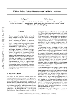 Efficient Failure Pattern Identification of Predictive Algorithms