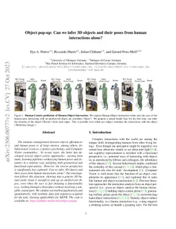 Object pop-up: Can we infer 3D objects and their poses from human
  interactions alone?