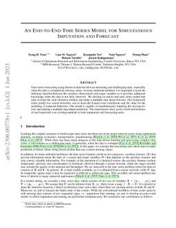 An End-to-End Time Series Model for Simultaneous Imputation and Forecast