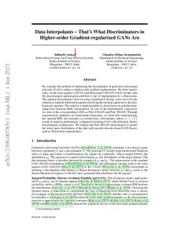Data Interpolants -- That's What Discriminators in Higher-order
  Gradient-regularized GANs Are