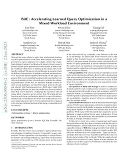 BitE : Accelerating Learned Query Optimization in a Mixed-Workload
  Environment