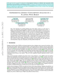Experimental Energy Consumption Analysis of a Flapping-Wing Robot