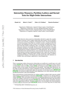 Interaction Measures, Partition Lattices and Kernel Tests for High-Order
  Interactions