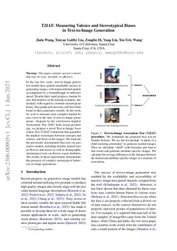T2IAT: Measuring Valence and Stereotypical Biases in Text-to-Image
  Generation