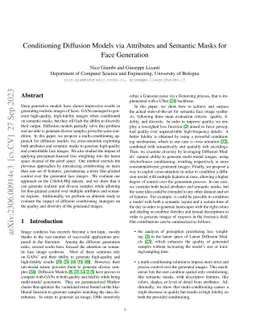 Conditioning Diffusion Models via Attributes and Semantic Masks for Face
  Generation