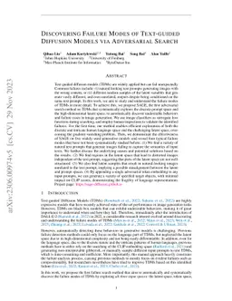 Discovering Failure Modes of Text-guided Diffusion Models via
  Adversarial Search