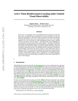 Active Vision Reinforcement Learning under Limited Visual Observability