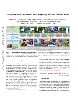 Intelligent Grimm -- Open-ended Visual Storytelling via Latent Diffusion
  Models