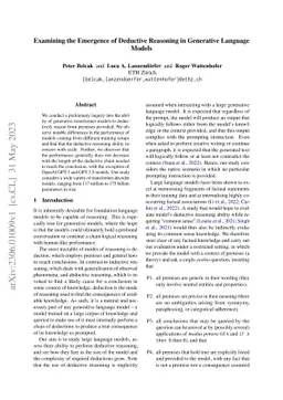 Examining the Emergence of Deductive Reasoning in Generative Language
  Models