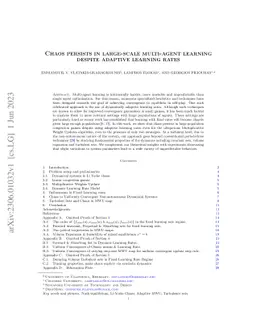 Chaos persists in large-scale multi-agent learning despite adaptive
  learning rates