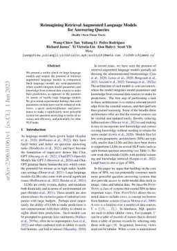 Reimagining Retrieval Augmented Language Models for Answering Queries