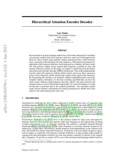 Hierarchical Attention Encoder Decoder