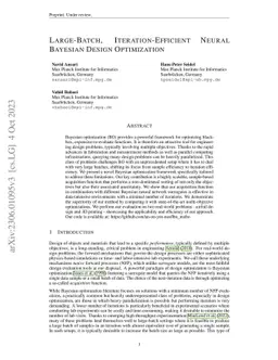 Large-Batch, Iteration-Efficient Neural Bayesian Design Optimization