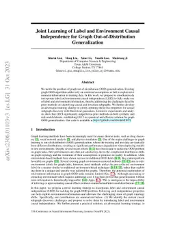 Joint Learning of Label and Environment Causal Independence for Graph
  Out-of-Distribution Generalization