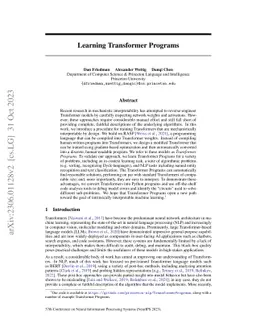 Learning Transformer Programs