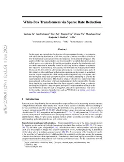 White-Box Transformers via Sparse Rate Reduction