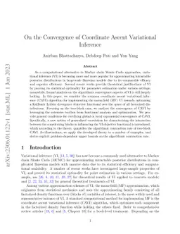 On the Convergence of Coordinate Ascent Variational Inference