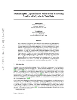 Evaluating the Capabilities of Multi-modal Reasoning Models with
  Synthetic Task Data