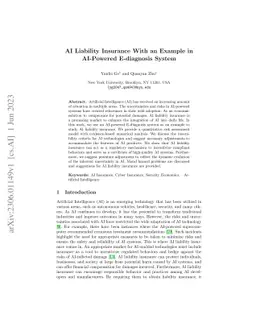 AI Liability Insurance With an Example in AI-Powered E-diagnosis System