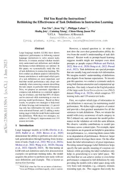 Did You Read the Instructions? Rethinking the Effectiveness of Task
  Definitions in Instruction Learning