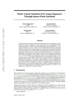 Faster Causal Attention Over Large Sequences Through Sparse Flash
  Attention