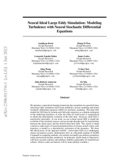 Neural Ideal Large Eddy Simulation: Modeling Turbulence with Neural
  Stochastic Differential Equations