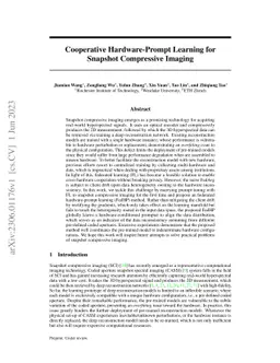 Cooperative Hardware-Prompt Learning for Snapshot Compressive Imaging