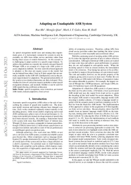 Adapting an Unadaptable ASR System