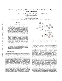 Learning Causally Disentangled Representations via the Principle of
  Independent Causal Mechanisms