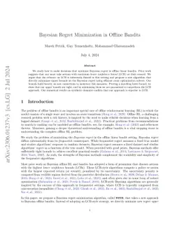 Bayesian Regret Minimization in Offline Bandits