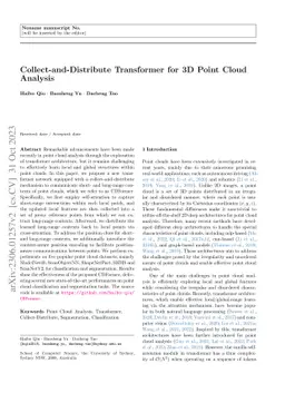 Collect-and-Distribute Transformer for 3D Point Cloud Analysis